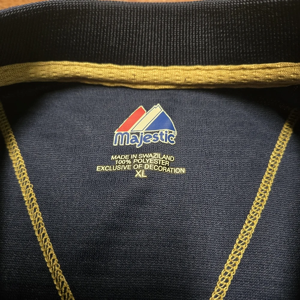 Majestic Blue and Gold Brewers Jersey